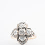 Geelgouden entourage ring met diamanten in zilver gezet