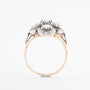 Geelgouden entourage ring met diamanten in zilver gezet