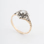 Geelgouden entourage ring met diamanten in zilver gezet