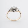 Geelgouden entourage ring met diamanten in zilver gezet