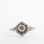 Geelgouden entourage ring met diamanten in zilver gezet