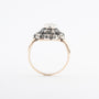 Geelgouden entourage ring met diamanten in zilver gezet