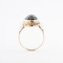Yellow gold ring with garnet