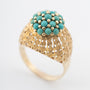 Geelgouden ring met turkooizen