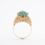Geelgouden ring met turkooizen