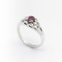 White gold ring with ruby and diamonds