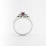 White gold ring with ruby and diamonds