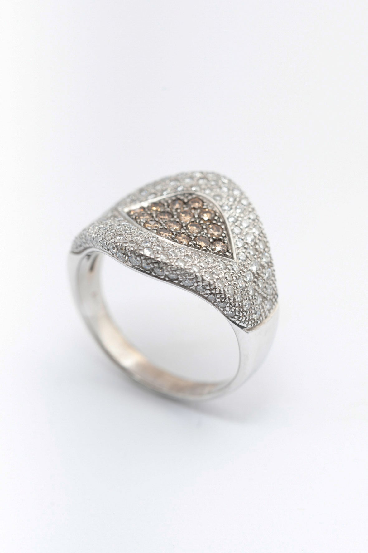 White gold ring with diamonds