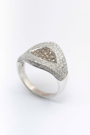 White gold ring with diamonds