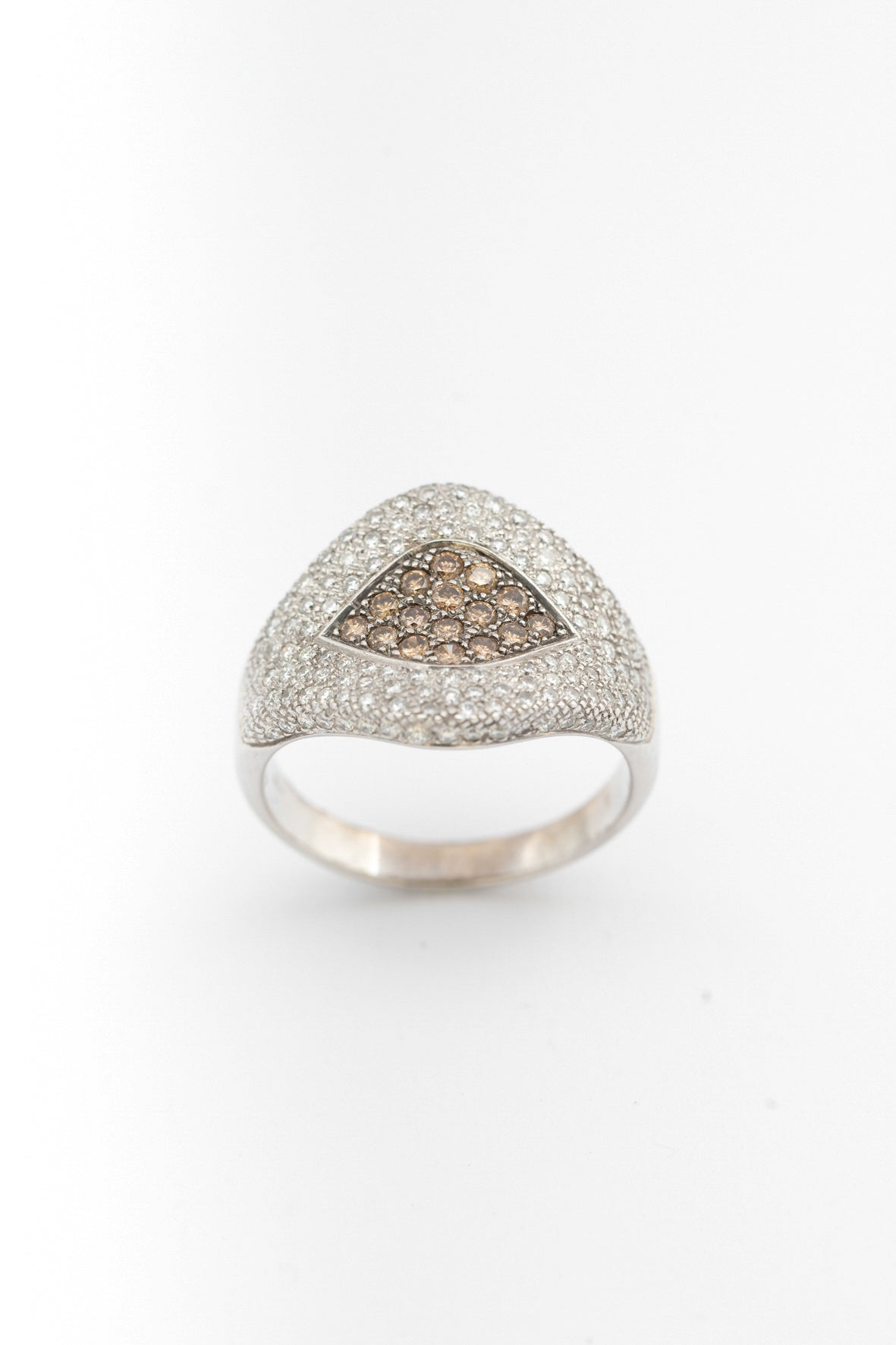 White gold ring with diamonds