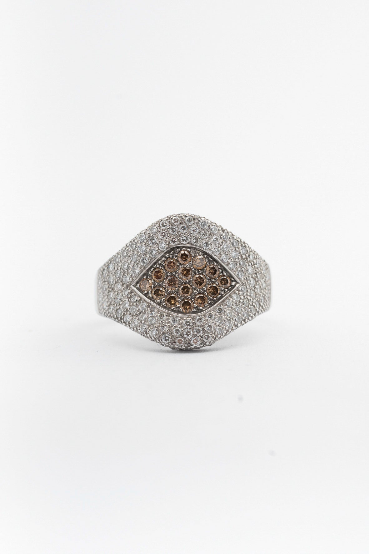 White gold ring with diamonds