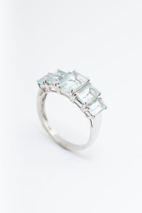 Rij ring met aquamarijnen (BWG)
