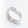 White gold band ring with diamonds