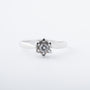 Wit gouden solitair ring met een briljant