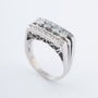 Wit gouden dubbele rij ring met briljanten en diamanten