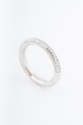 Witgouden 3-rijen half alliance ring met briljanten van het merk Bron