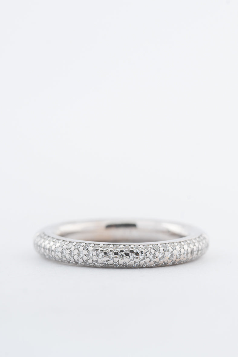 Witgouden 3-rijen half alliance ring met briljanten van het merk Bron