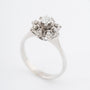 Witgouden entourage ring met een briljant en diamanten
