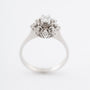 Witgouden entourage ring met een briljant en diamanten