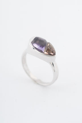 Witgouden ring met ametrien