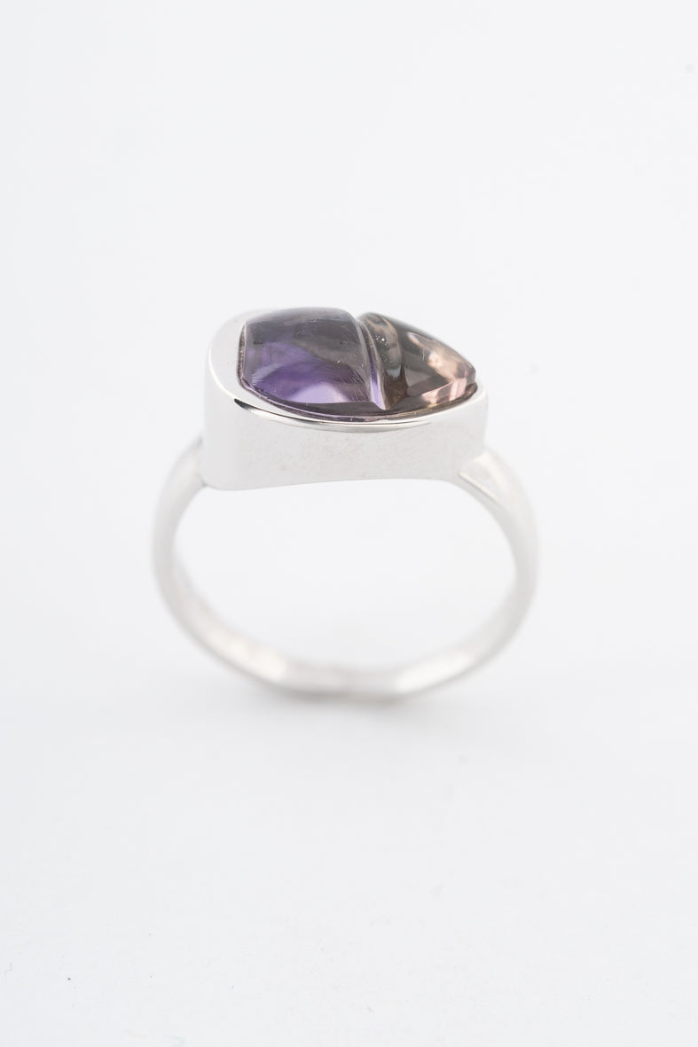 Witgouden ring met ametrien