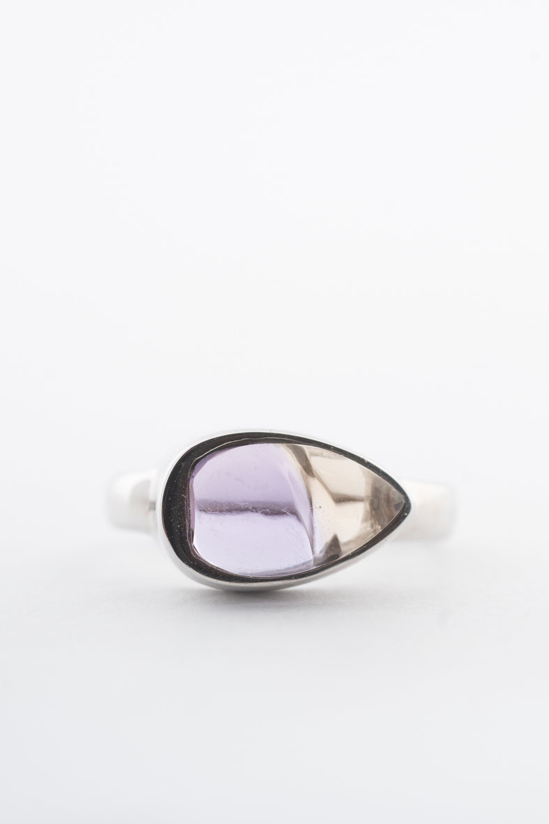 Witgouden ring met ametrien