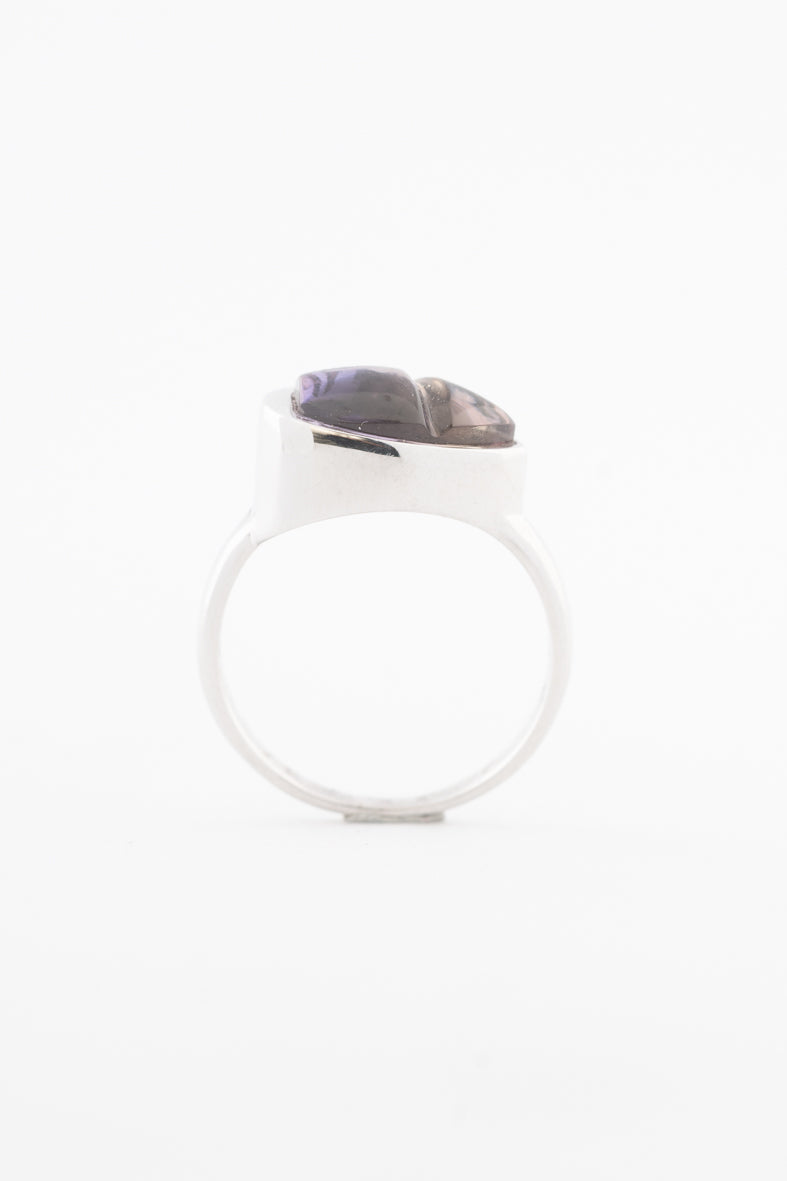 Witgouden ring met ametrien