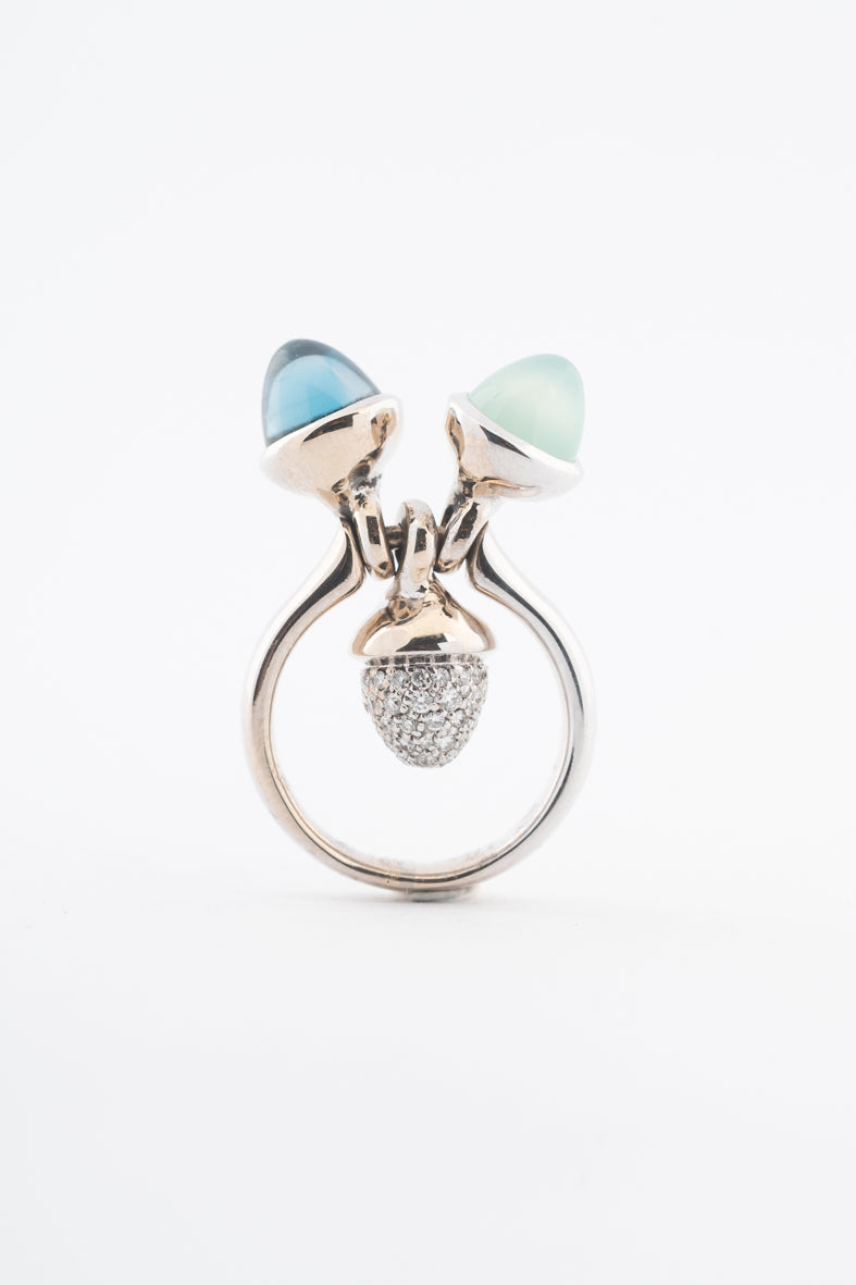 White gold "Triple Mikado" ring by the brand Tamara Comolli