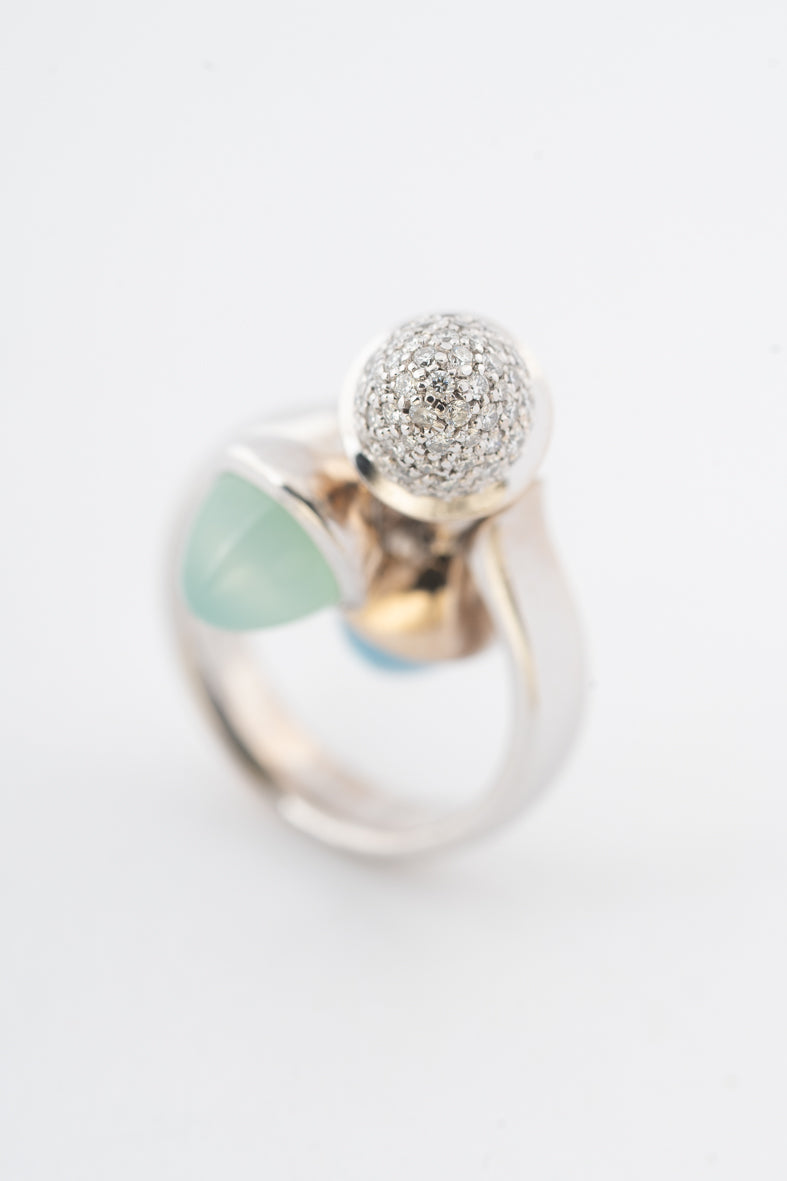 White gold "Triple Mikado" ring by the brand Tamara Comolli