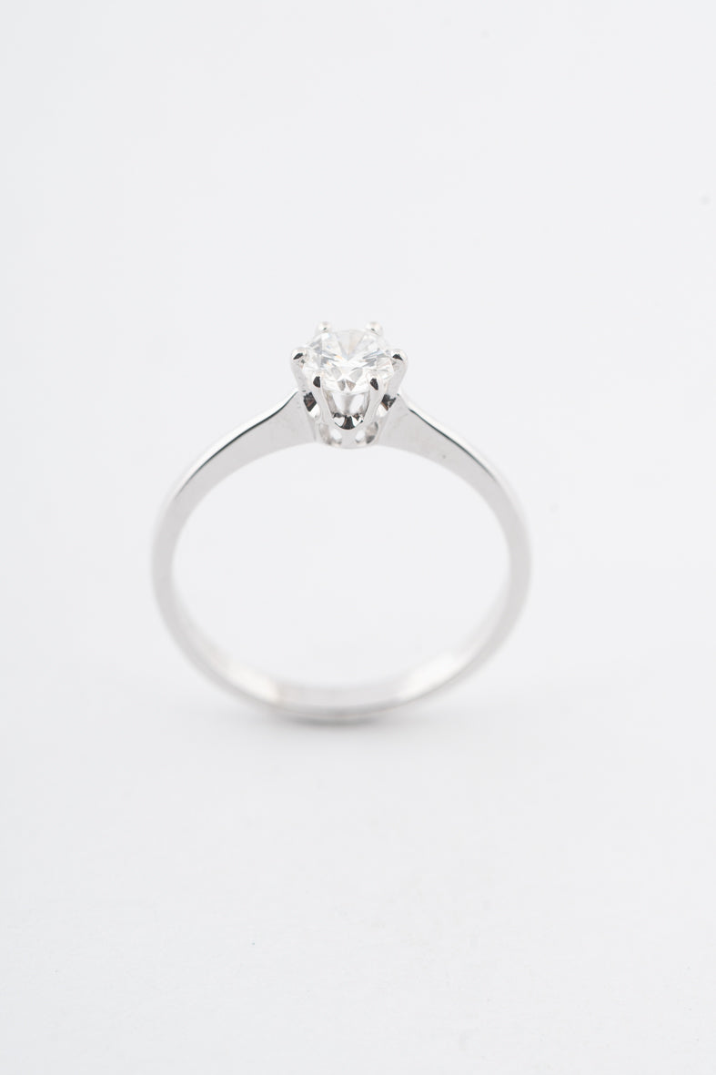 Witgouden solitair ring met een briljant