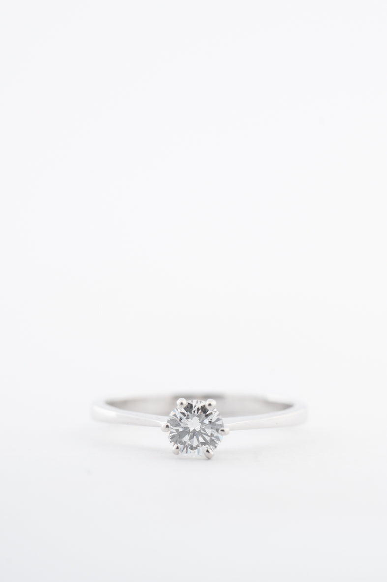 Witgouden solitair ring met een briljant