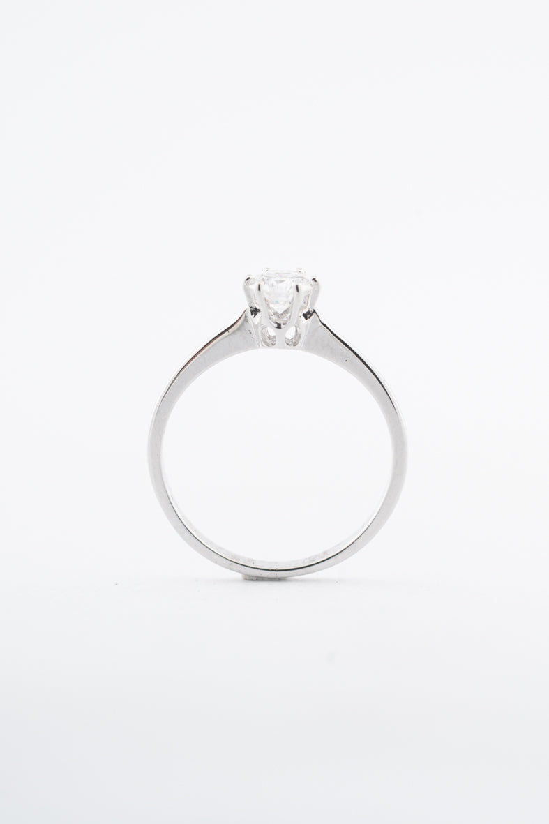 Witgouden solitair ring met een briljant