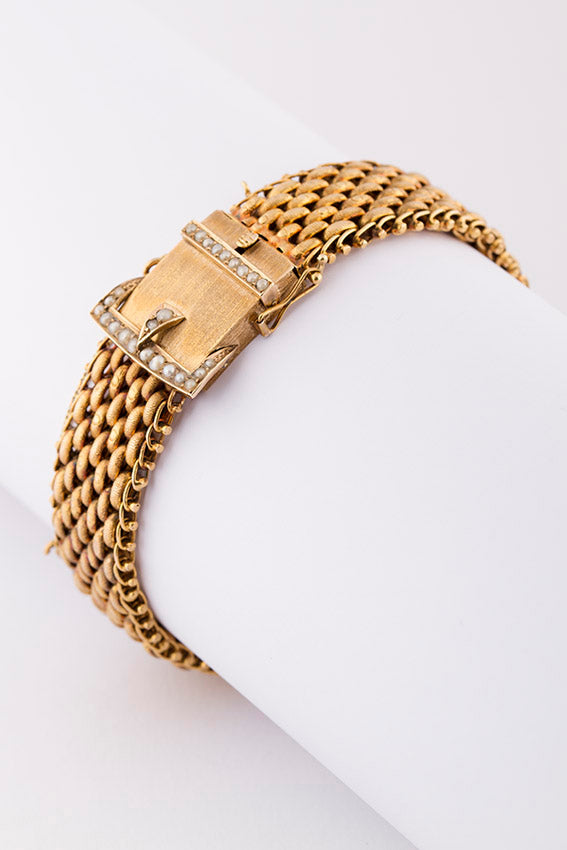 Antique gold buckle bracelet