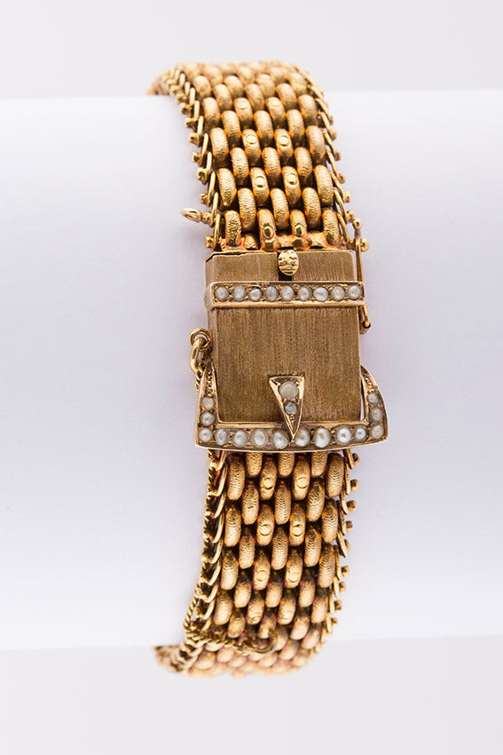 Antique gold buckle bracelet