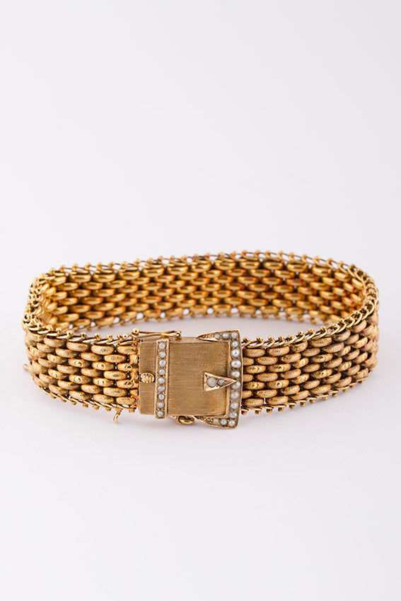Antique gold buckle bracelet