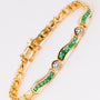 Emerald and brilliant-cut link bracelet