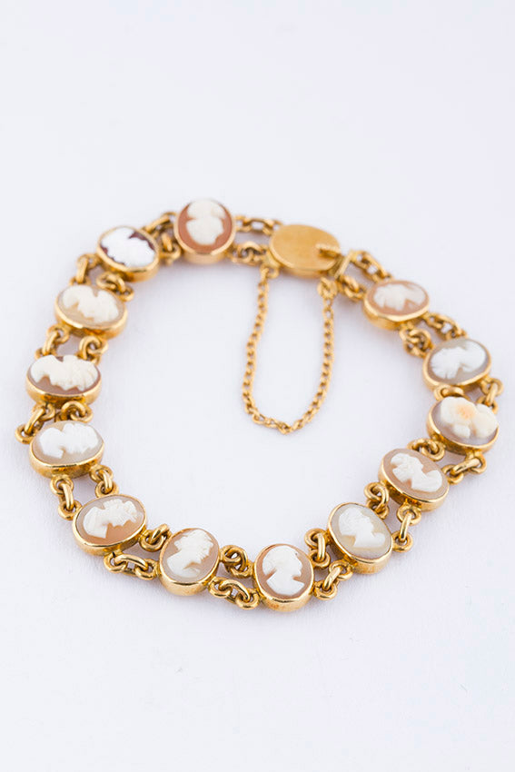 Schakel armband met cameeën