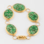 Gouden schakel armband met jade