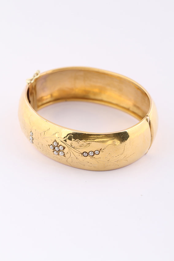 Antieke gouden armband met parels