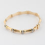 Wit/geel gouden bamboe armband met briljant