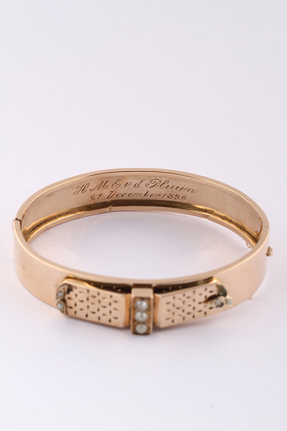 Antieke gouden armband met parels