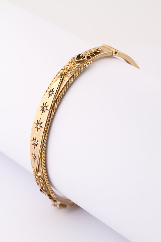Gouden slavenarmband met diamant