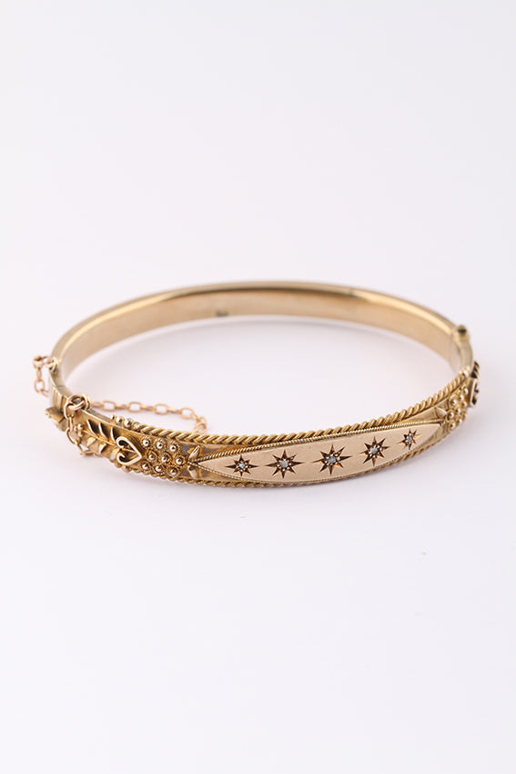 Gouden slavenarmband met diamant