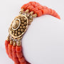 Antique red coral bracelet on an antique clasp with filigree