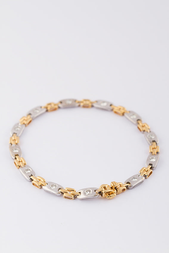 White/yellow gold bracelet with brilliant