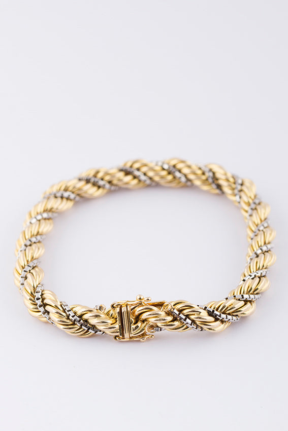 Wit/geel gouden koord armband