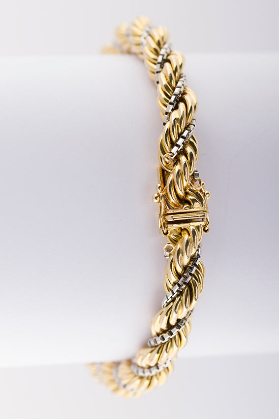 Wit/geel gouden koord armband