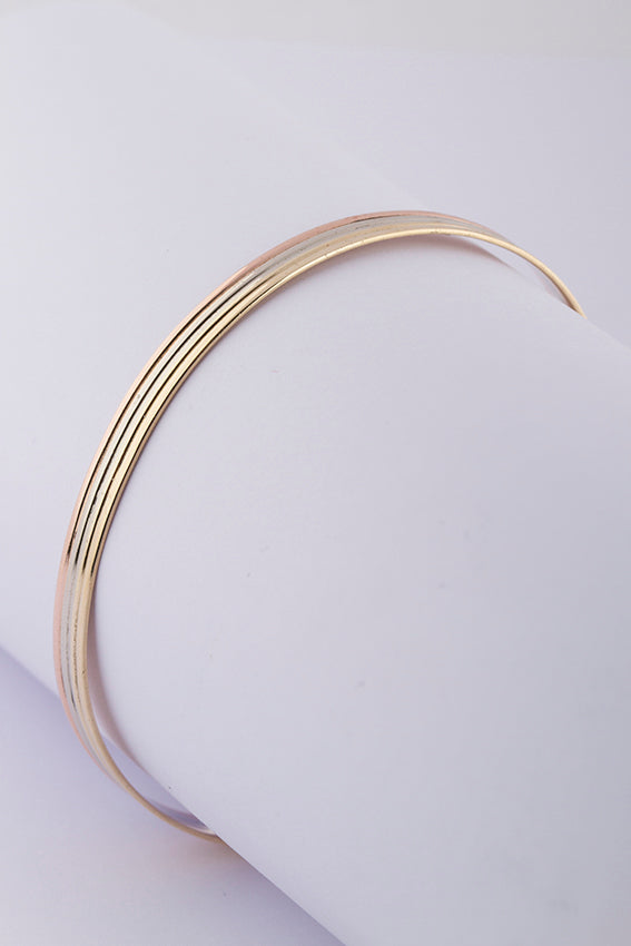 Tri-color clamp bracelet