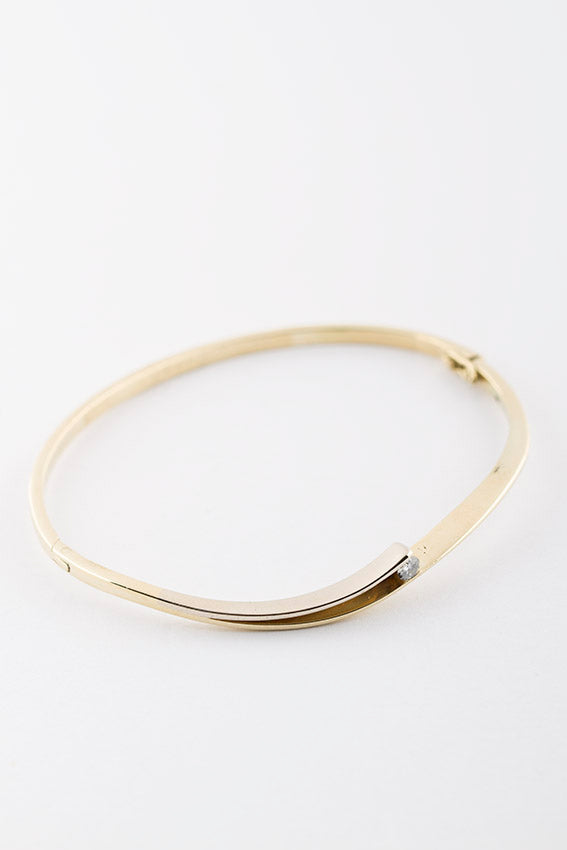 White/yellow gold slave bracelet with brilliant