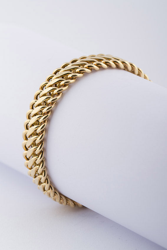 Gold double gourmet bracelet
